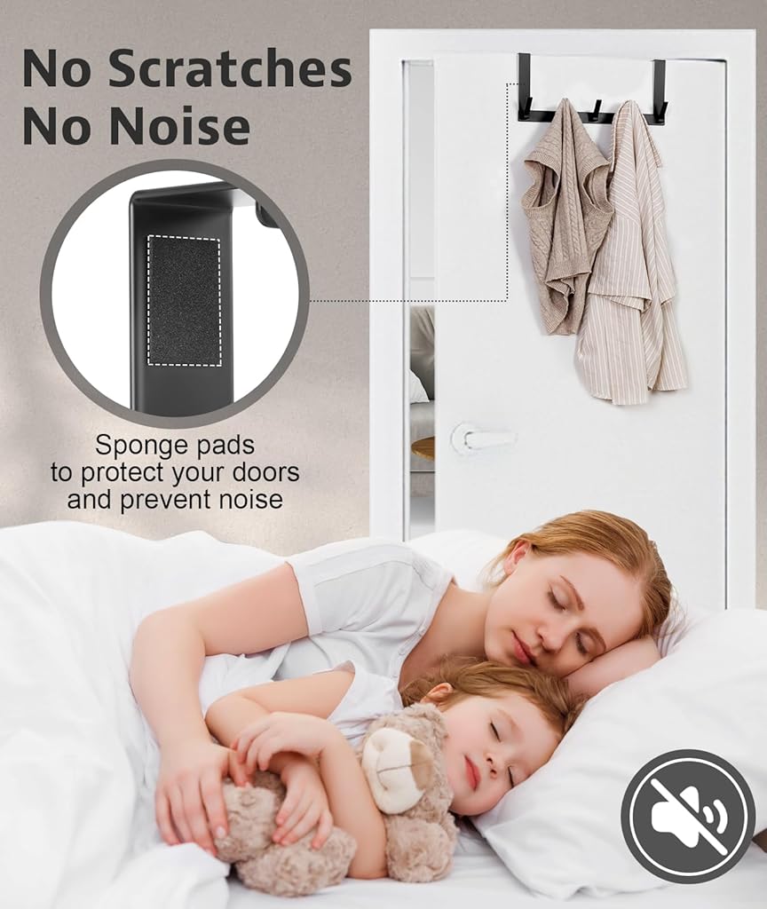 HASTHIP® Over The Door Hooks, Door Hanger Hook, Towel Rack for Bathroom, Door Towel Hanger for Hanging Clothes Hat (Black, 1 Pack) HASTHIP® Over The Door Hooks, Door Hanger Hook, Towel Rack for Bathroom, Door Towel Hanger for Hanging Clothes Hat (Black, 1 Pack)